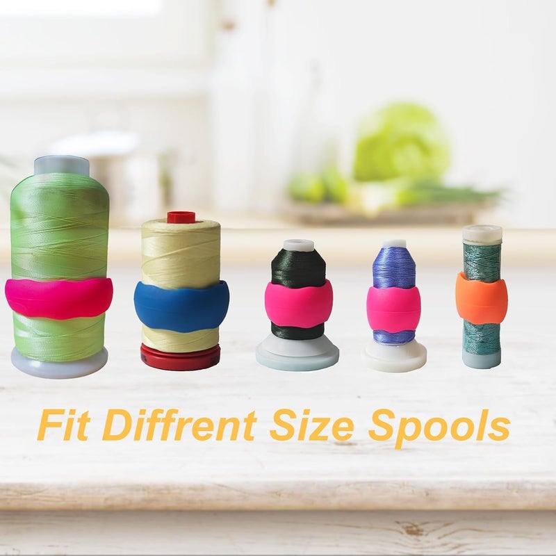 simthread 200pcs Upgraded Thread Holder/Spool Huggers Compatible with Larger spools- Keep Thread Spool Neat&Organized for Sewing and Embroidery Machine Thread Spools - Image 3